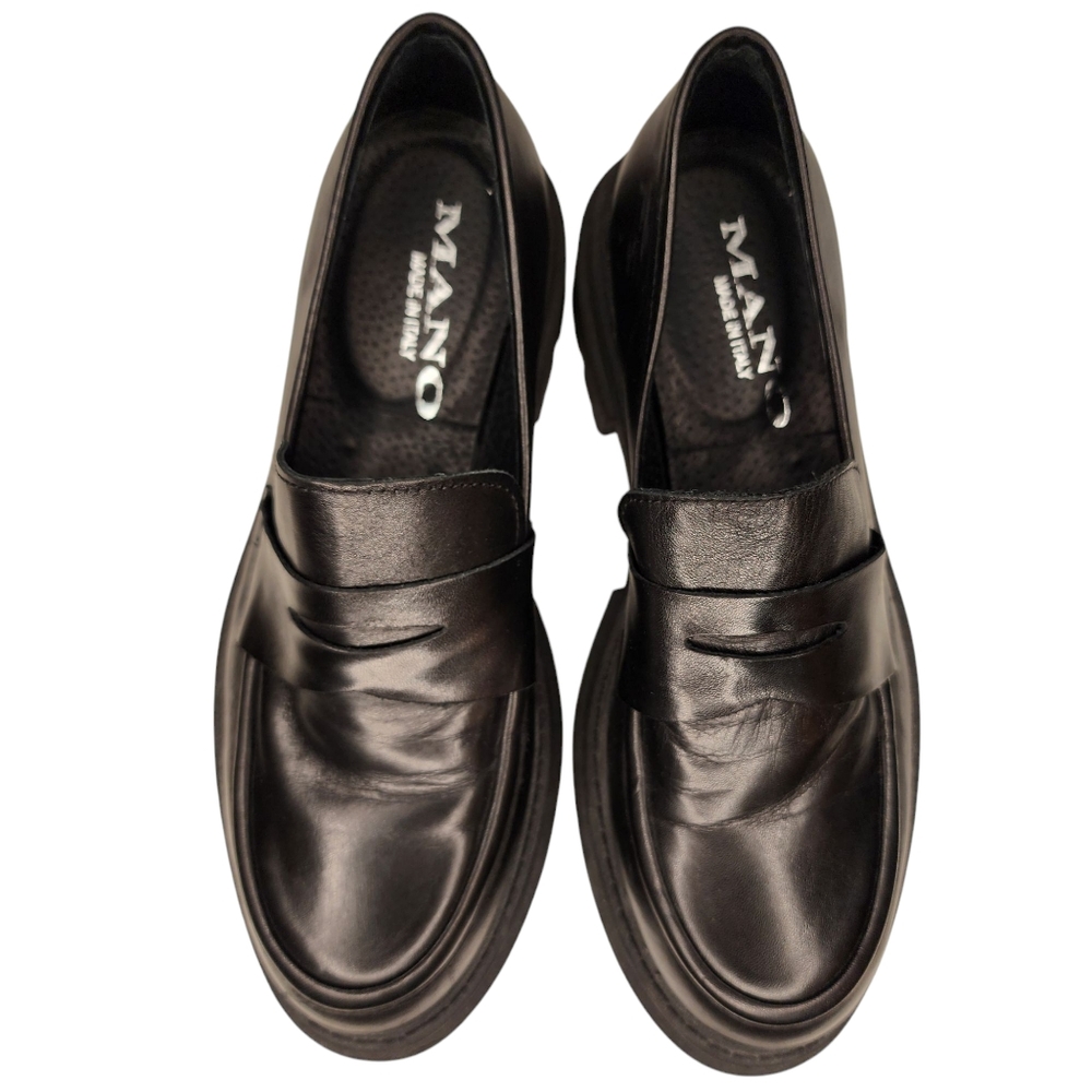 Mano Italy Penny Loafers Lug Sole Sz 38